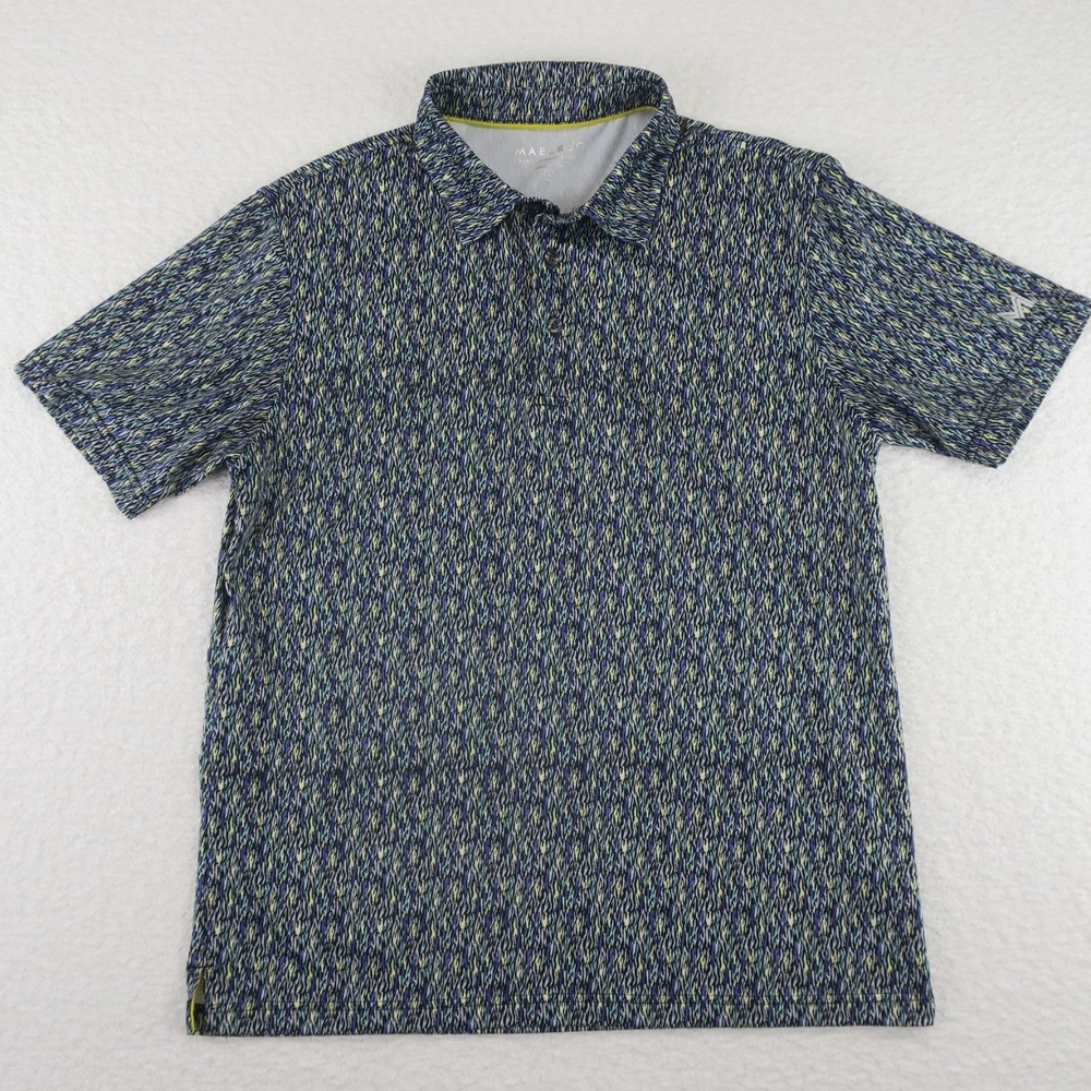 Maelreg Performance Golf Polo Shirt‎ Mens Medium Multi Color Abstract Print